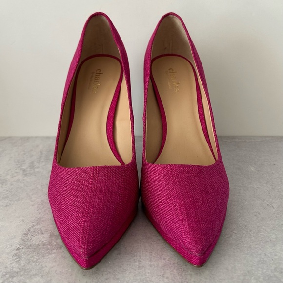 Charles by Charles David Plateau Magenta Linen Pumps, 9 NWOT - Picture 2 of 8